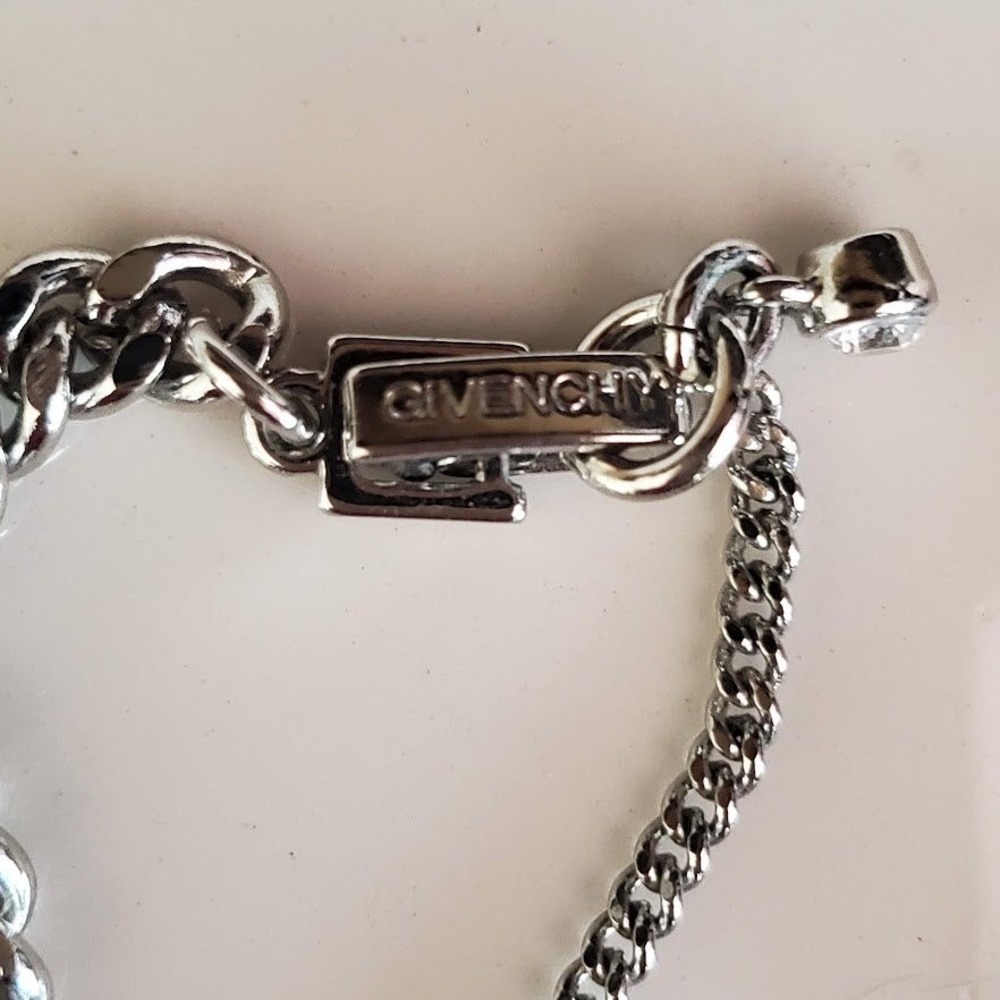 Givenchy Mens Silver Tone Chunky Mixed Curb Link Chain Necklace Designer Jewelry - Picture 2 of 5